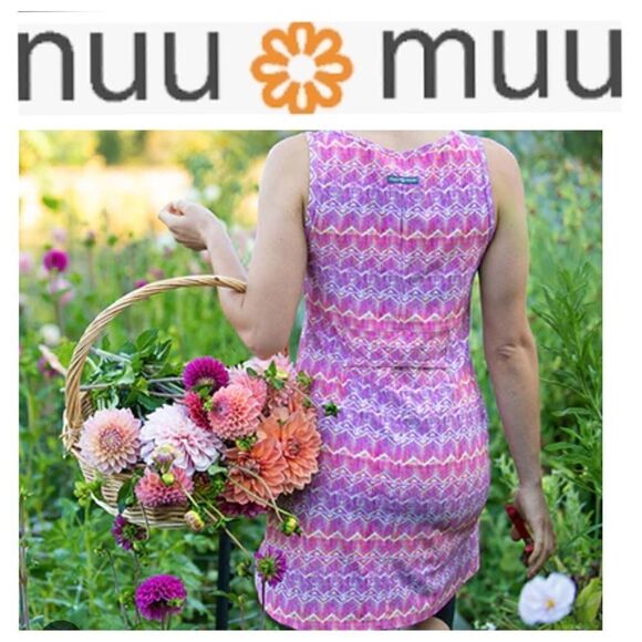 Nuu Muu Dresses & Skirts - Nuu Muu Pink‎ Purple Graphic Print Back Pocket Athleisure Dress -- 16